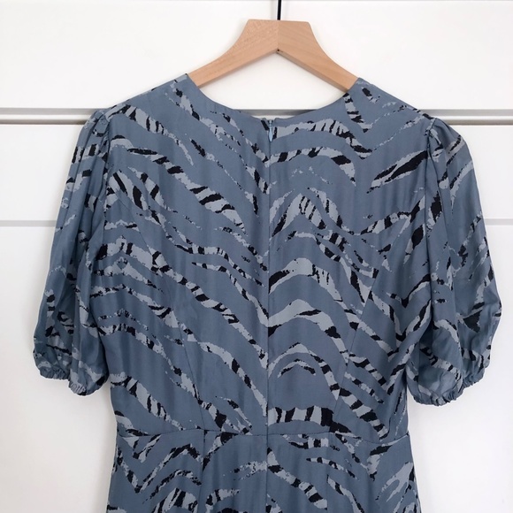 NWT Parker Soliana Silk Blend Mini Dress in Arctic Tiger Blue - Size 0 - Picture 9 of 15